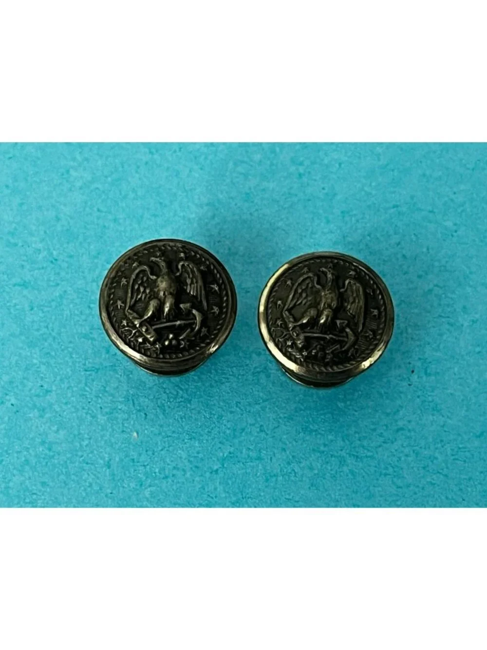 WWII WW2 US Navy Naval Hat Buttons Pair